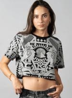 SOLOMANTRA CROP BLACK & SILVER