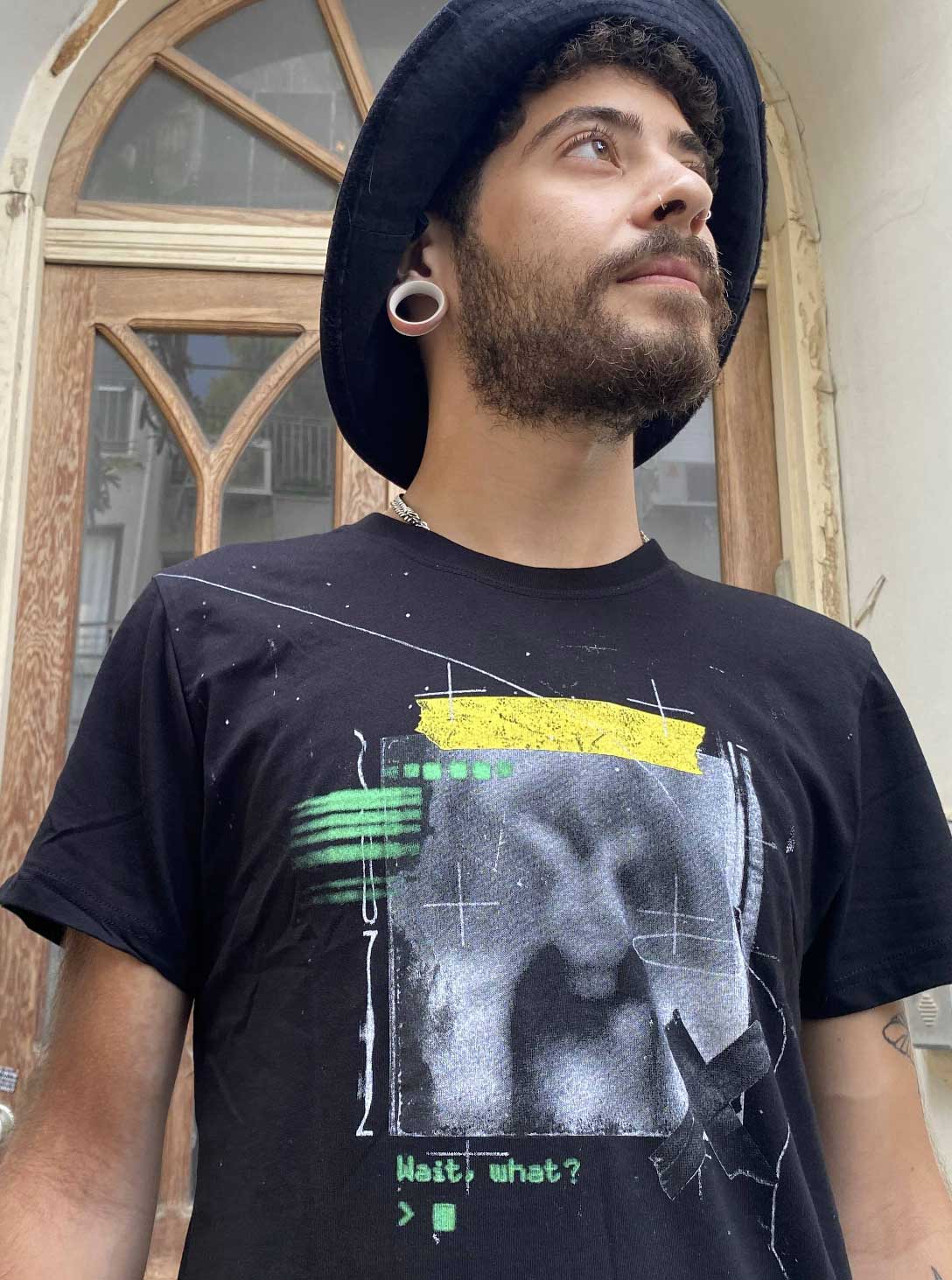 wait-what-blk-3 WAIT WHAT MEN BLACK T-SHIRT - Image 1