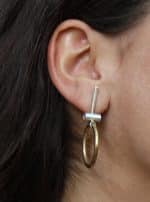 SILVER & BRASS Warrior Earrings - Image 2