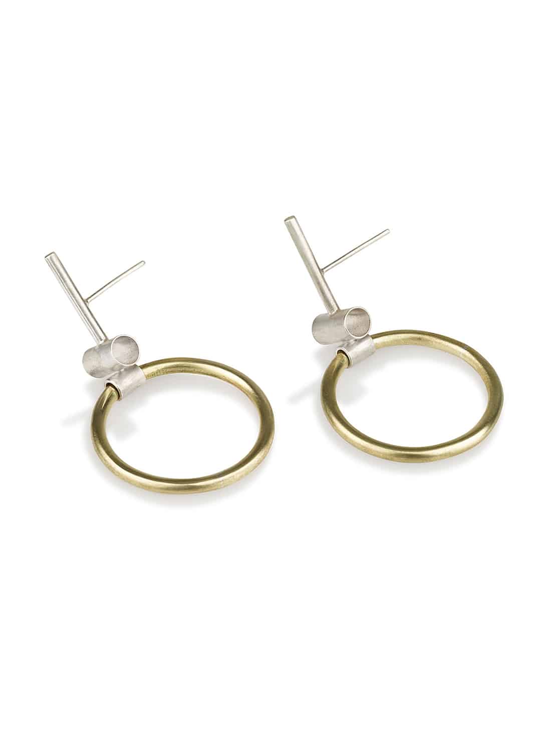 עותק של R66724(1) SILVER & BRASS Warrior Earrings - Image 1