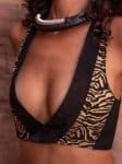 WOMEN'S VEST-BLACK &ZEBRA