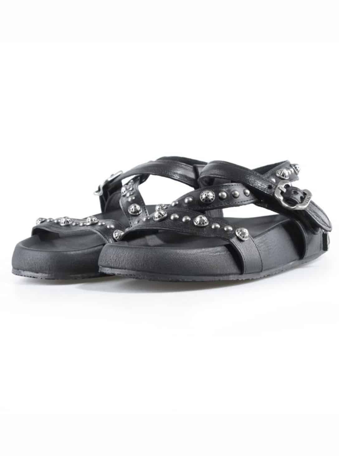 BLK_0000_c32003-301-6002-e26_0001 Sandals- leather with straps black - Image 1