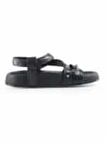 Sandals- leather with straps black - Image 2