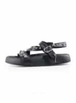 Sandals- leather with straps black - Image 3
