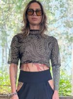 Keara Black Women Mesh Top - Image 4