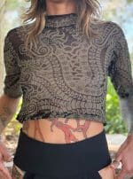 Keara Black Women Mesh Top - Image 5