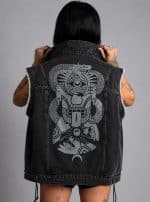 MIKO WOMEN'S DENIM BLACK VEST