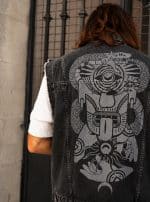 MIKO MEN'S DENIM BLACK VEST