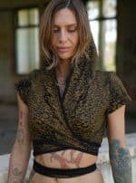 Cheeta Warp WOMEN'S TOP Black - Image 4