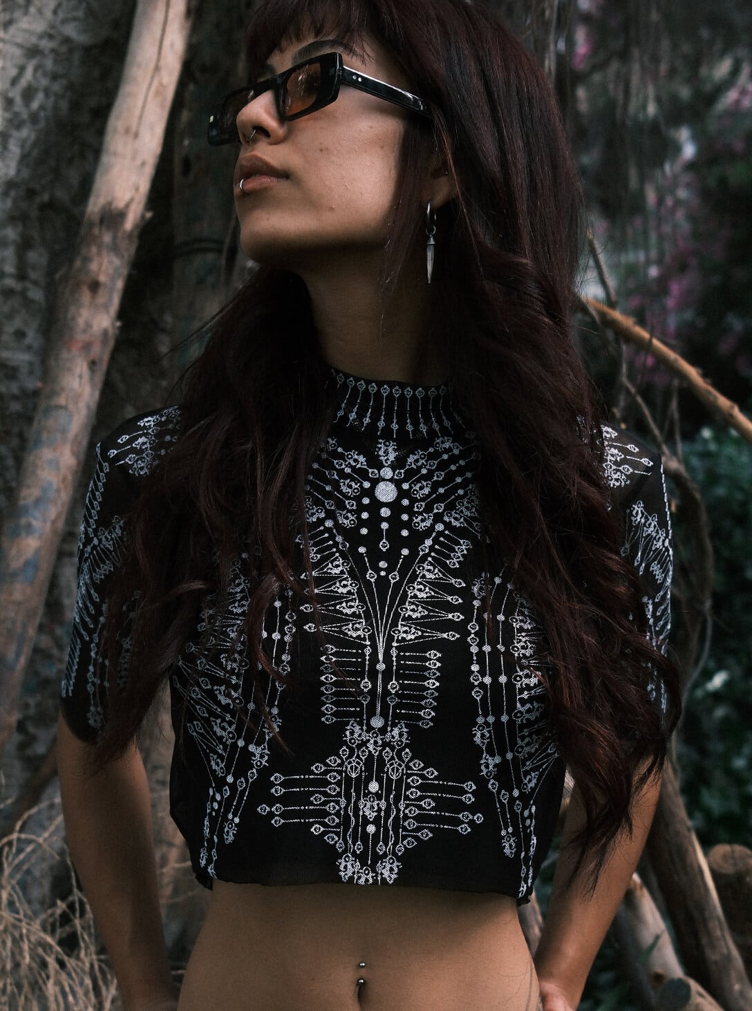 maeve-1 Maeve Black Mesh Top - Image 1