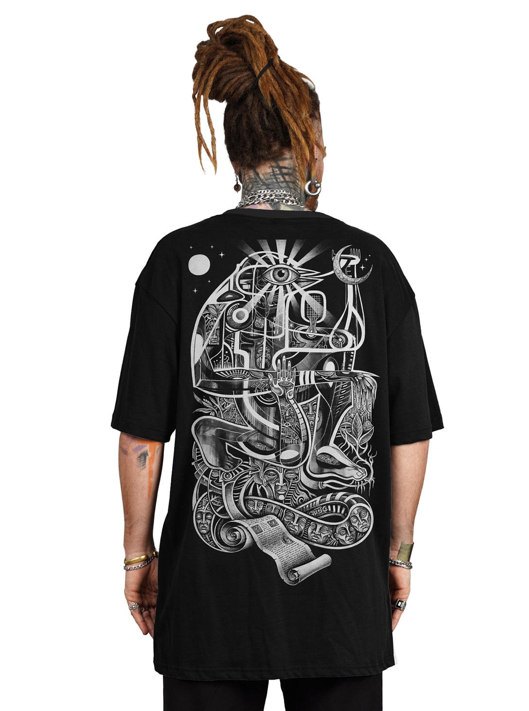 the observer blk_0005_Layer 17 THE OBSERVER MEN'S OVERSIZE T BLACK - Image 1