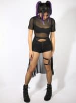 POLLY WOMEN SHORT SHIRT-BLACK NET - Image 6