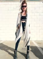 LONG OPEN PONCHO OFFWHITE - Image 5