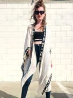 LONG OPEN PONCHO OFFWHITE - Image 6