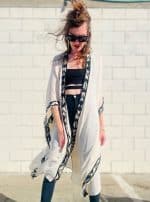 LONG OPEN PONCHO OFFWHITE - Image 9