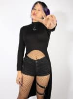 POLLY WOMEN LONG SHIRT-BLACK - Image 5