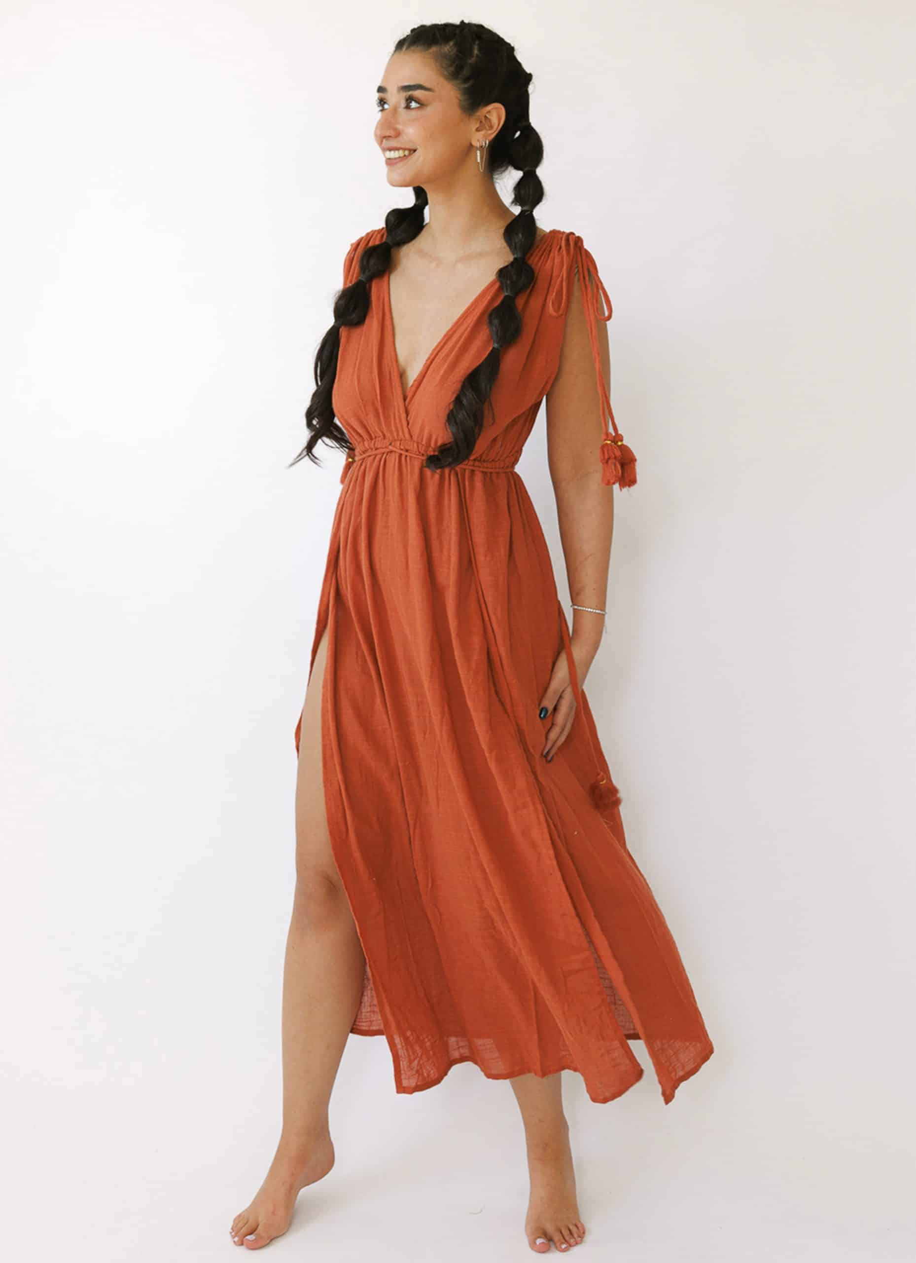 D7A9D79ED79CD7AA20D799D7A1D79ED799D79F20PRANGE_0000_0A5A6906201-1.jpg JASMIN WOMEN'S DRESS-ORANGE - Image 1