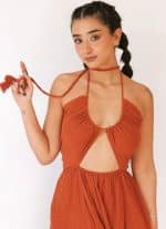 MAY WOMEN'S DRESS-RED ORANGE - Image 3