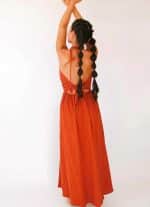MAY WOMEN'S DRESS-RED ORANGE - Image 4