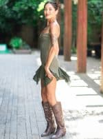 FAIRY CUP MINI DRESS OLIVE - Image 4