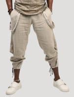 FREDDY MEN PANTS WITH STRAPS NATURAL - Image 4