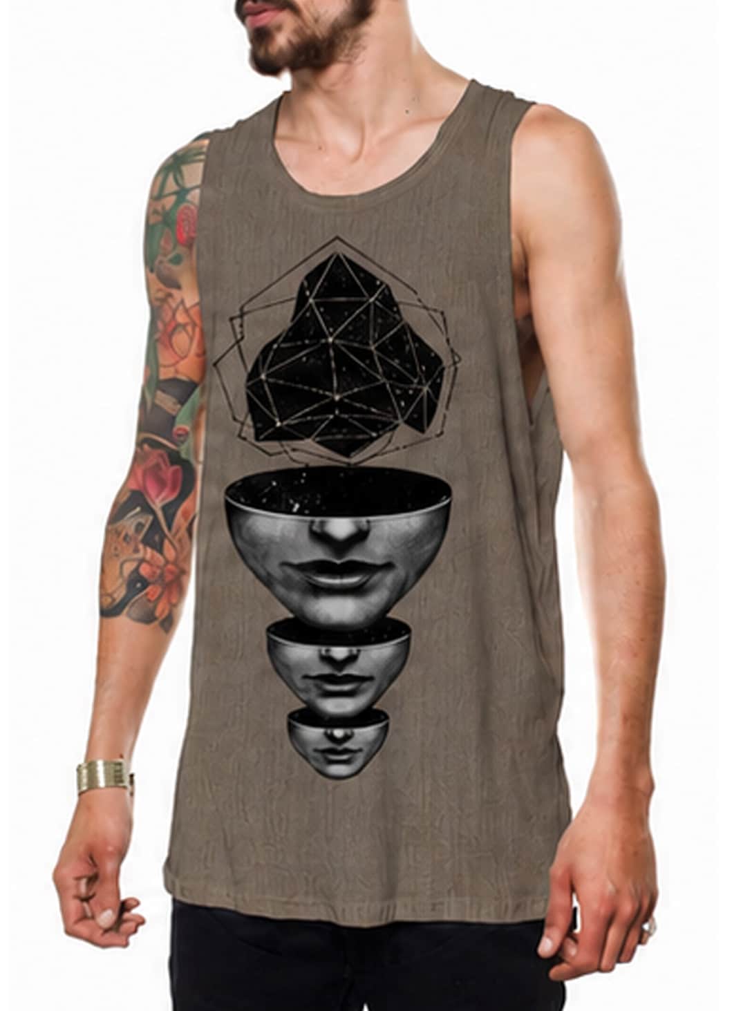 MASTER MIND TT MOKA 1.jpg Master Mind men's tank top moka - Image 1