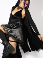 VAMPIRA WOMEN'S SKIRT-BLACK VELVET - Image 5