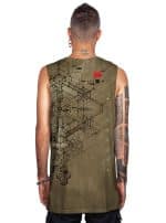 RYOMA MEN'S TANK TOP-OLIVE T.D - Image 3