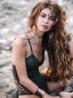 DORIN SWIMSUIT Suede Look Olive Green - Image 3
