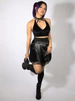 VAMPIRA WOMEN'S SKIRT-BLACK VELVET - Image 2