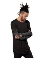 YOSHINORI MEN'S LONG SHIRT BLACK TEX - Image 3