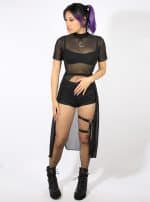 POLLY WOMEN SHORT SHIRT-BLACK NET - Image 5