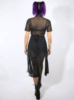 POLLY WOMEN SHORT SHIRT-BLACK NET - Image 3